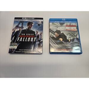 Blu-ray Two Movie Bundle Mission Impossible Tom Cruise Fallout & Ghost Protocol